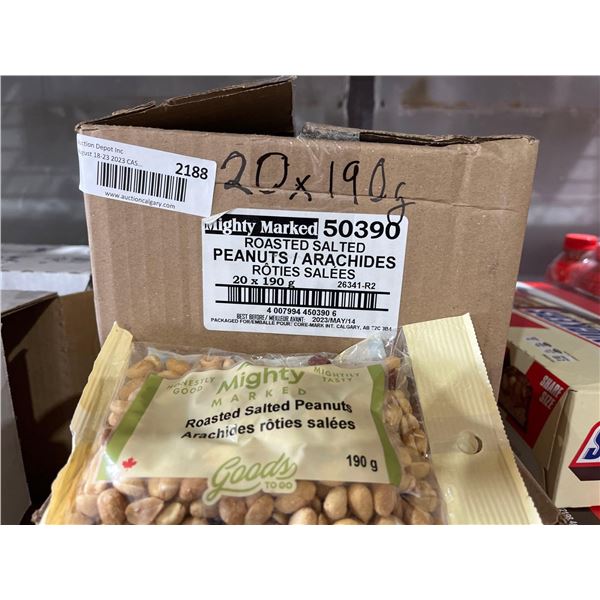 CASE LOT- Mighty Marked Roasted & Salted Peanuts- 20x190g