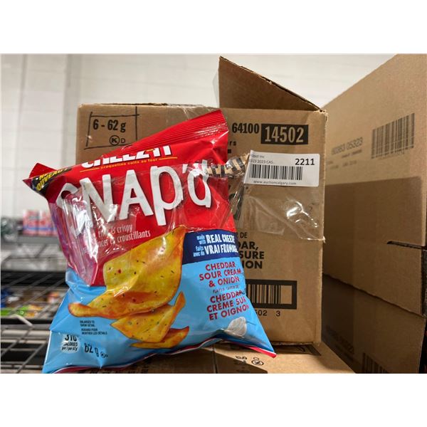 CASE LOT- Cheez-it Snap'd Sour Cream & Onion Crackers- 6x62g