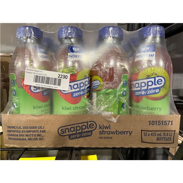 CASE LOT- Snapple Zero Kiwi Strawberry Fruit Beverage- 12x473