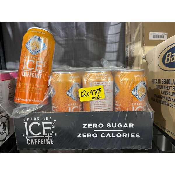 CASE LOT- Sparkling Ice Zero Sugar Caffeine Carbonated Drink- 12x473ml