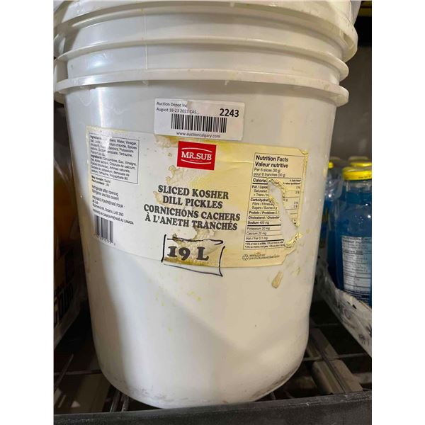 CASE LOT- Mr.Sub Sliced Kosher Dill Pickles- 19L