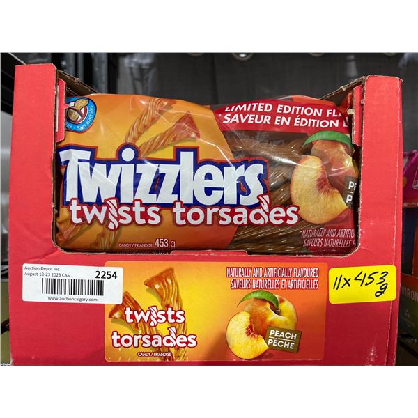 CASE LOT- Twizzlers Twists Peach Flavor- 11x453g