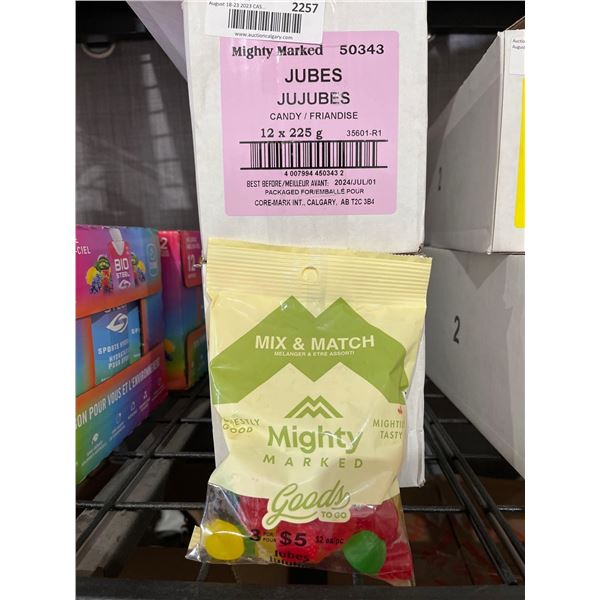 CASE LOT- Mighty Marked Jujubes- 12x225g