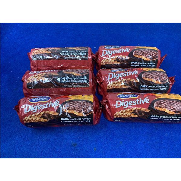 McVities Digestive Cookies with Dark Chocolate Coating (6 x 300g)