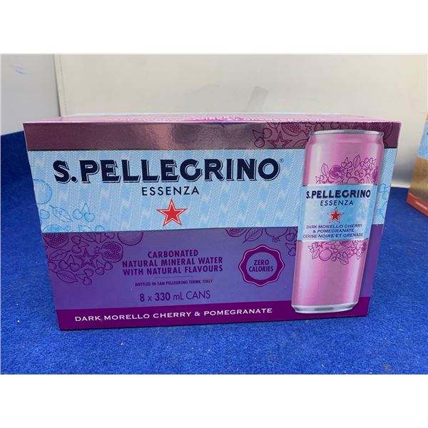 S. Pellegrino Carbonated Natural Mineral Water- Dark Morello Cherry & Pomegranate (8 x 330ml)