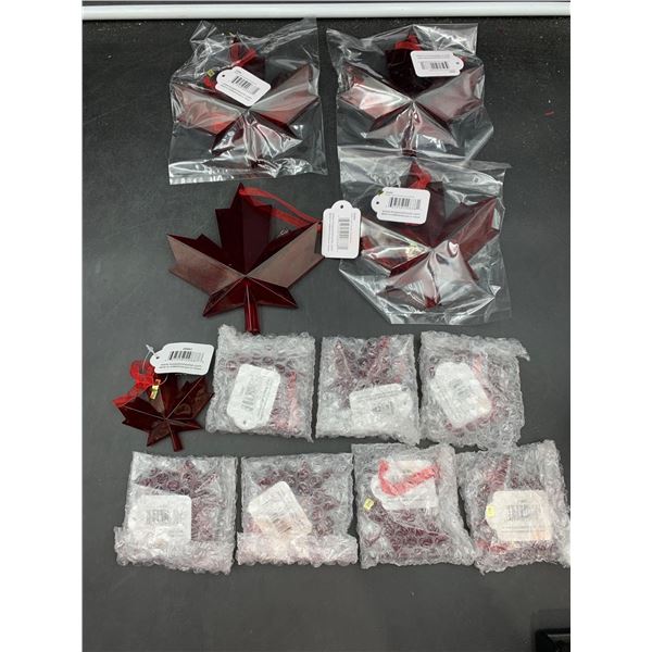 Lot of Assorted Size Maple Leaf Ornaments
