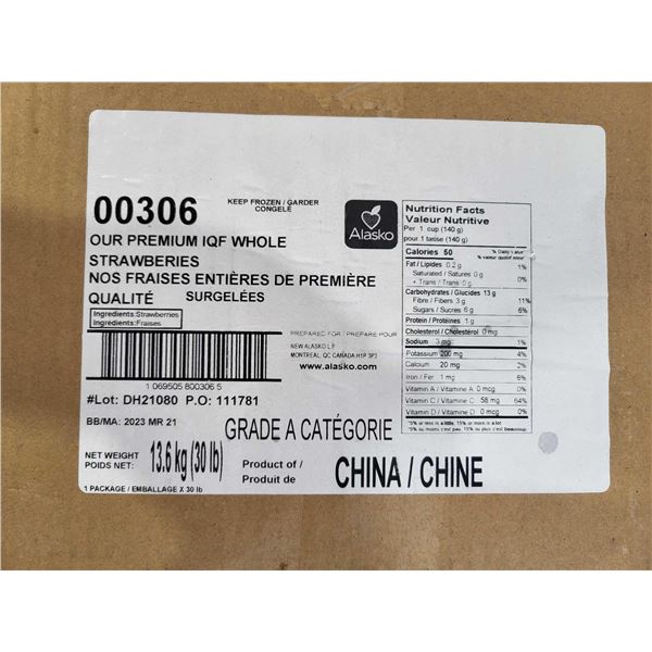 Alasko Frozen Strawberries 30 Lbs