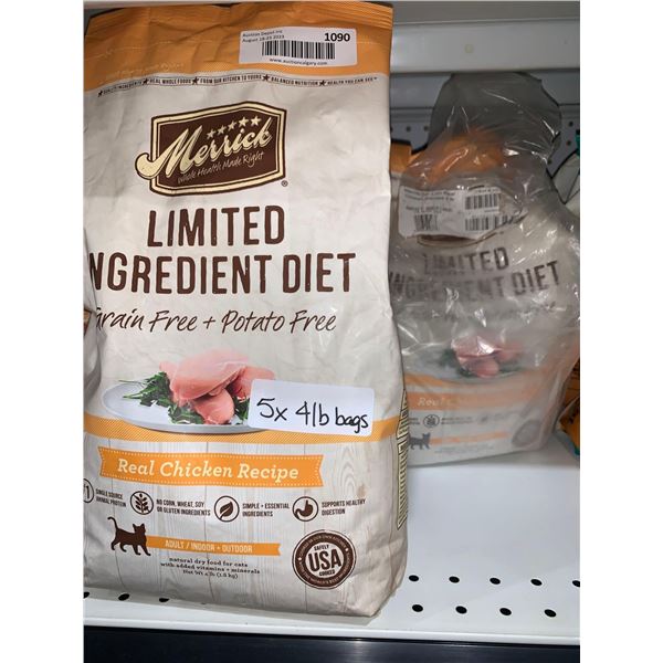 5 x 4lbs Merrick Real Chicken Recipe Adult Cat Food