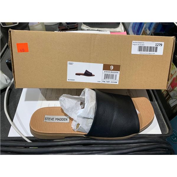 Steve Madden Womens Slip On Sandals Size 9 - Black