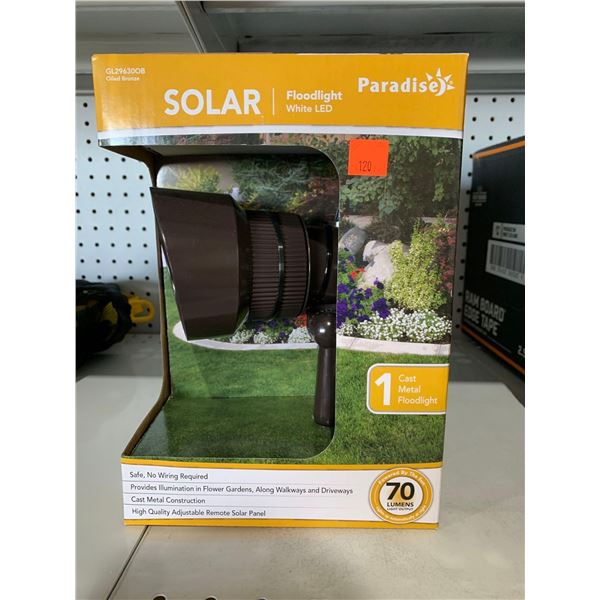 Paradise Solar Floodlight White LED Oiled Bronze