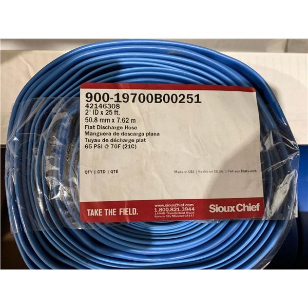 Lot of 5 - 2" Diameter Flat Discharge Hose 7.62m Long