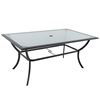 Image 1 : Style Selections Glenn Hill Rectangle Dining Table Steel and Glass - Dark Brown - 66-in x 40-in x 28