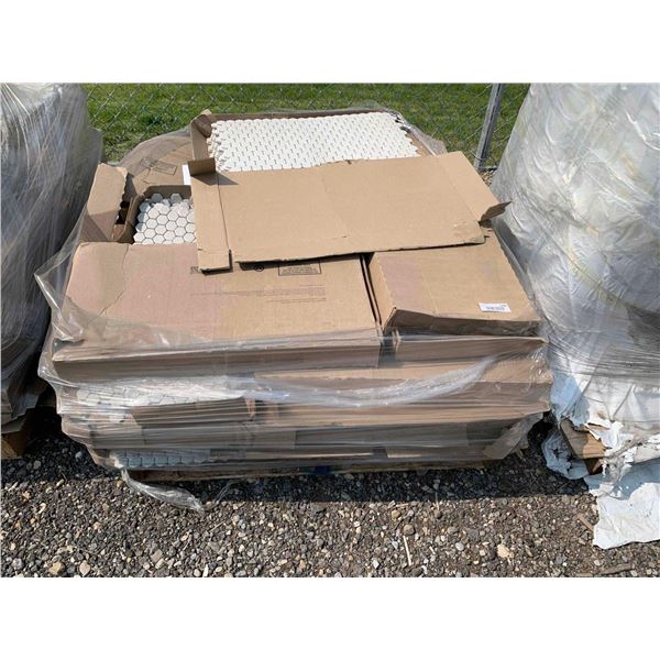 Pallet Lot of White 1" Hex Tiles