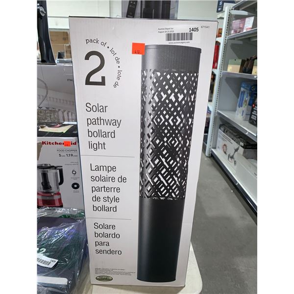 Pack of 2 Solar Pathway Bollard Light