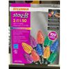 Image 2 : Sylvania Stay Lit 2 Sets Of 50 Multi Color String Christmas Lights