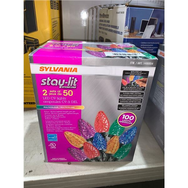 Sylvania Stay Lit 2 Sets Of 50 Multi Color String Christmas Lights