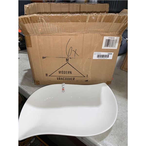 Platter Oblong Wave Lot of 6pcs