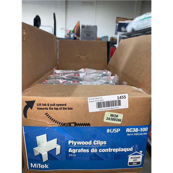 MiTek Plywood Clips RC38-100 3/8" Interior Use G90 10bags of 100