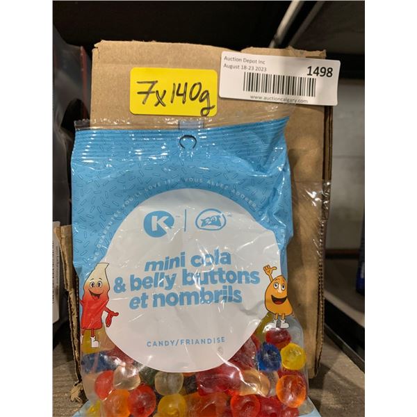 Winks Mini Cola & Belly Button Gummies 7x140g