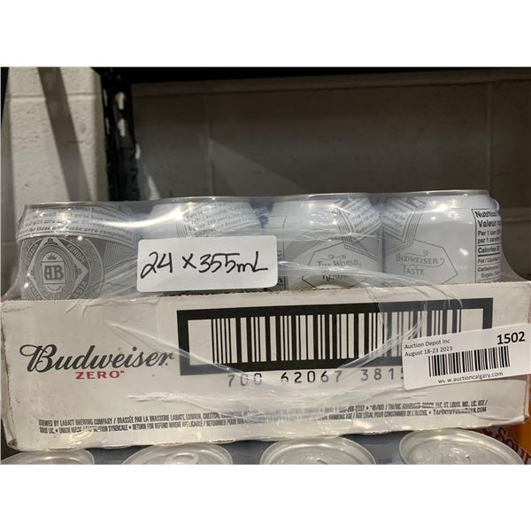 Budweiser Zero Alcohol Free Beer 24x355ml