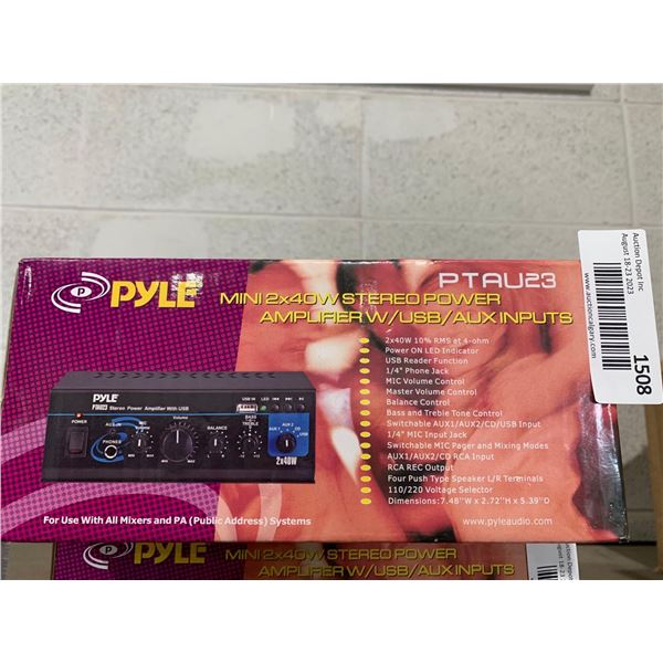Pyle Mini 2x40W Stereo Power Amplifier