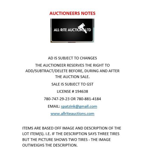 AUCTIONEER NOTES