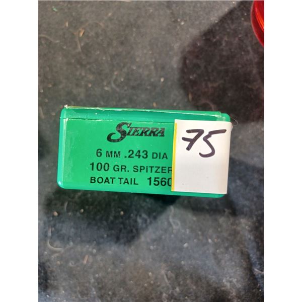 QTY 55 6MM/243 100 GR SBT BULLETS - SIERRA