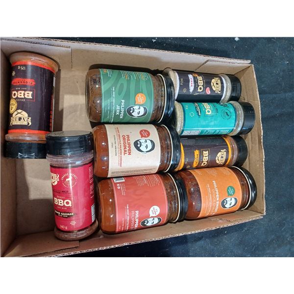 NEW STOCK ASSORTED BBQ SAUCES QTY 4 AND 5 TYPES OF SPICES