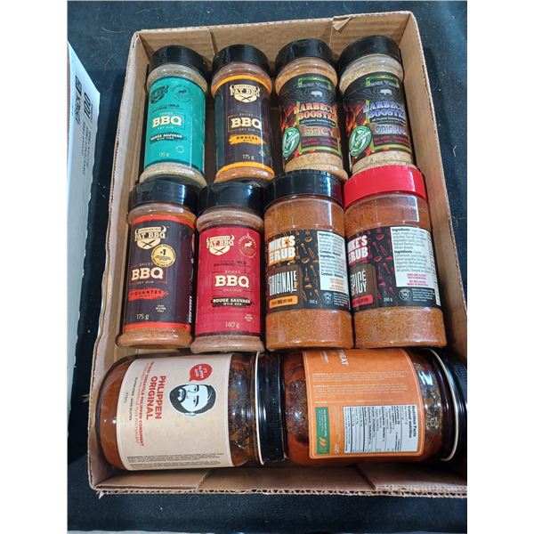 NEW STOCK ASSORTED BBQ SAUCES QTY 2 AND 8 TYPES OF SPICES