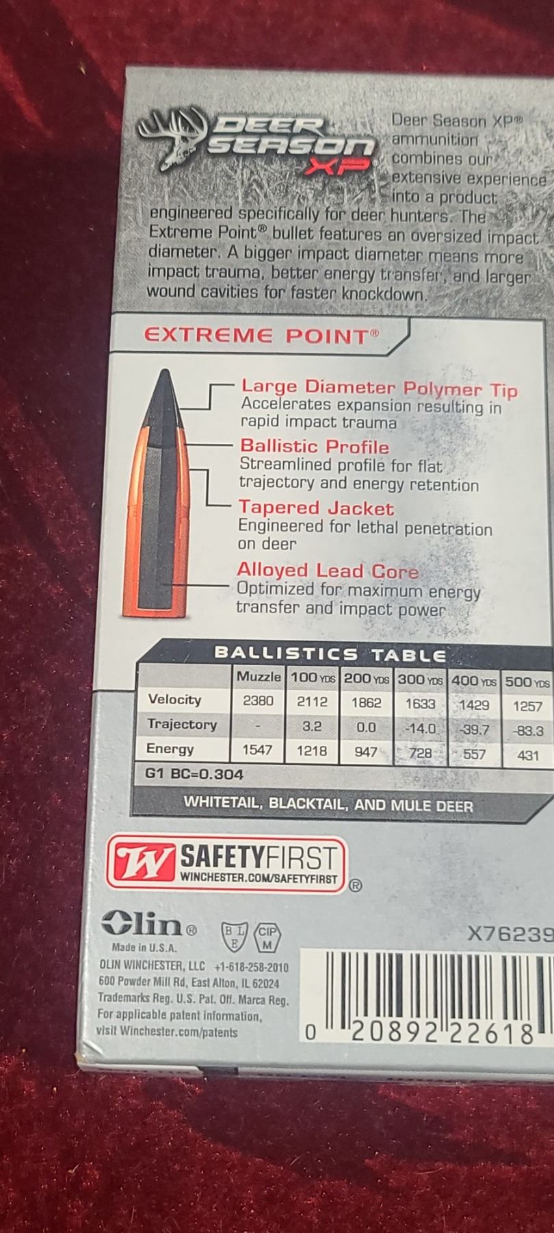 WINCHESTER 7.62X39MM 123GR EXTREME POINT DEER SEASON