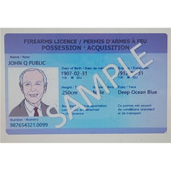 VALID PAL REQUIRED - FIREARMS TRANSFER INFORMATION