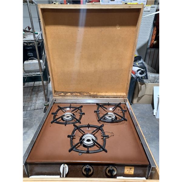 THREE BURNER PROPANE STOVE WITH CASE