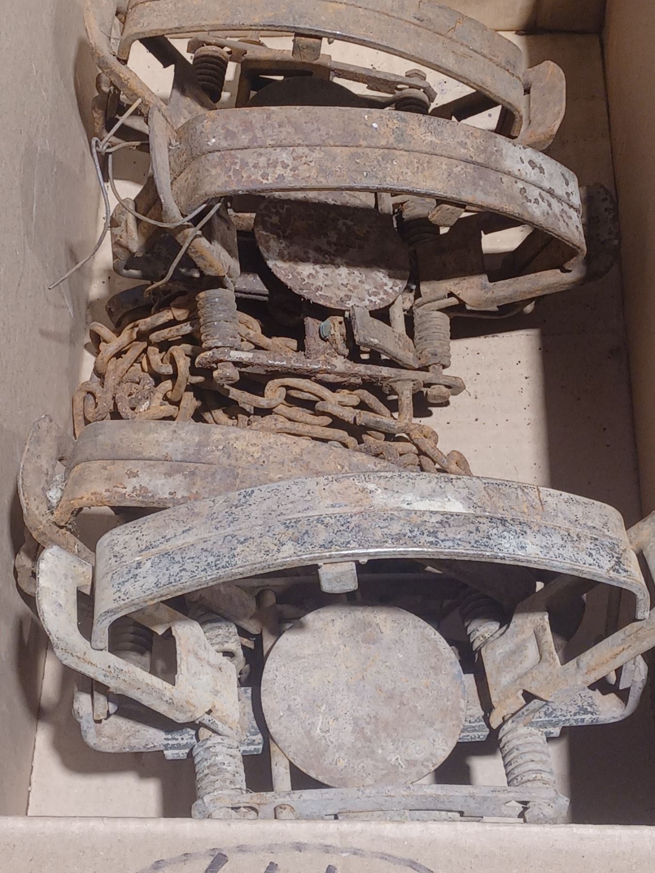 BOX OF FOUR LARGE TRAPS