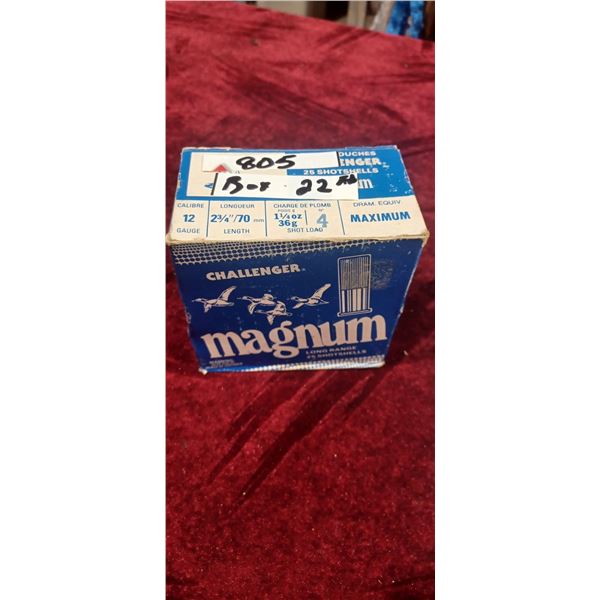 CHALLENGER 12 MAGNUM 2 3/4" - #4 SHOT - BOX OF 22 SHELLS