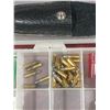Image 11 : CONTAINER WITH ASSORTED RELOADING ACCESSORIES, BRASS AND AMMO