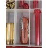 Image 12 : CONTAINER WITH ASSORTED RELOADING ACCESSORIES, BRASS AND AMMO