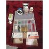 Image 1 : CONTAINER WITH ASSORTED RELOADING ACCESSORIES, BRASS AND AMMO
