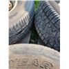 Image 4 : 4- Goodyear P225/70R15 tires c/w 5-hole implement rims