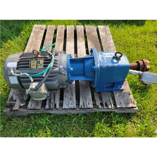 10 Hp motor, 3 ph. c/w drive