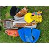 Image 1 : 2- Life jackets, 2- Jerry cans, elec. Heater & roll of plastic