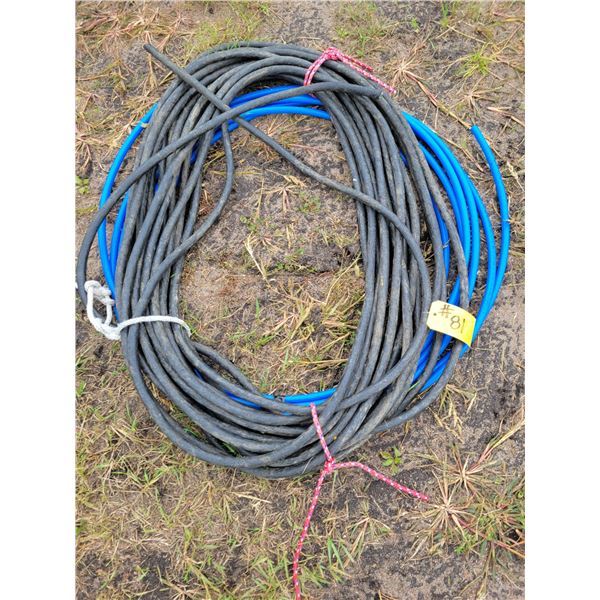 Approx. 100 ft roll of 4-strand elec. Cord & blue plastic hose