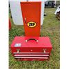 Image 1 : Orange Zep cabinet & red tool box c/w tools
