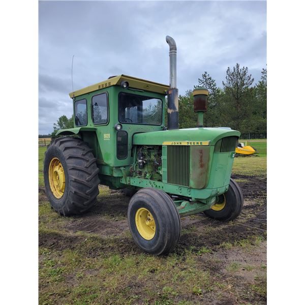 JD 5020 Tractor, CAB, SN. T323R023715R, 1000 PTO, Dual hyds, New 24.5-32's, showing 7844 hrs, 8 spd.