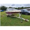 Image 3 : Fiber Tech, Approx. 16 ft Fibreglass open bow boat, SN.FT165018LL283, c/w top & 70 HP Johnson motor