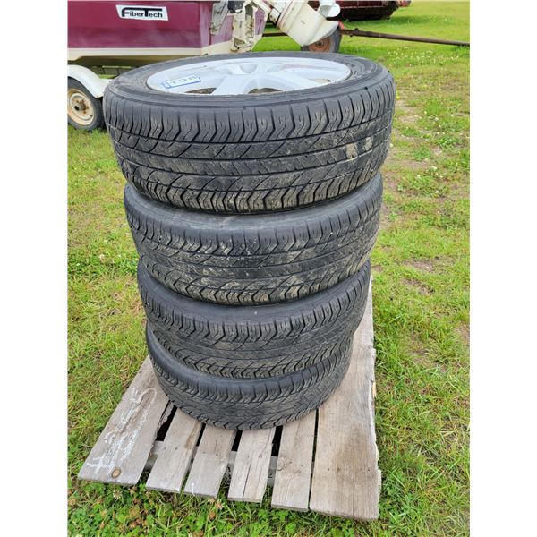 Set of 4 tires & rims for Toyota, Good Year, 205/60R16s. Selling all together
