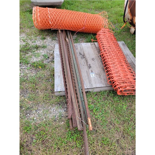 2- Rolls of snow fence & Approx. 10 T-bars