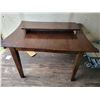 Image 1 : Approx. 49" x 36" wood table c/w extra leaf