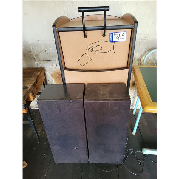 Garbage bin & 2- Speakers