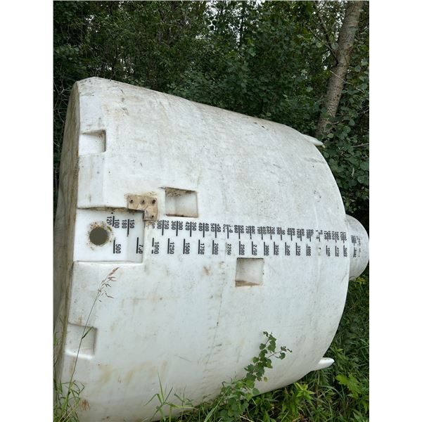 SELLING OFF SITE: 1250-gal Poly tank, No bulkhead & lid, For more info PH Mel (780) 446-8197. Addres