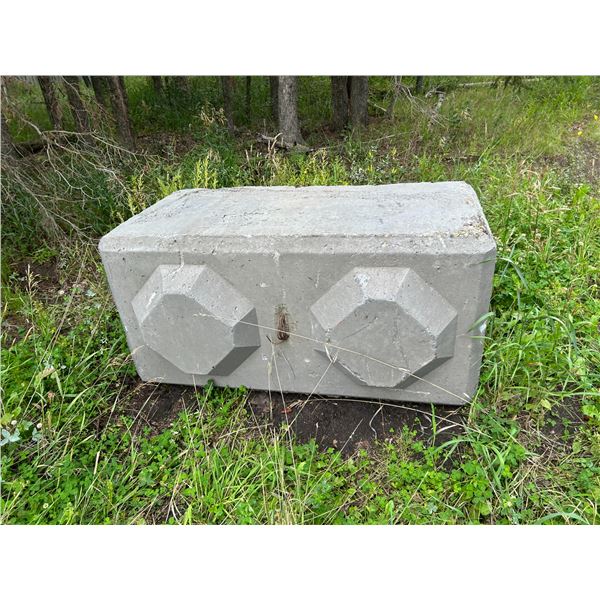 SELLING OFF SITE: 5 Cement jersey blocks (so much each x 5), For more info PH Mel (780) 446-8197. Ad
